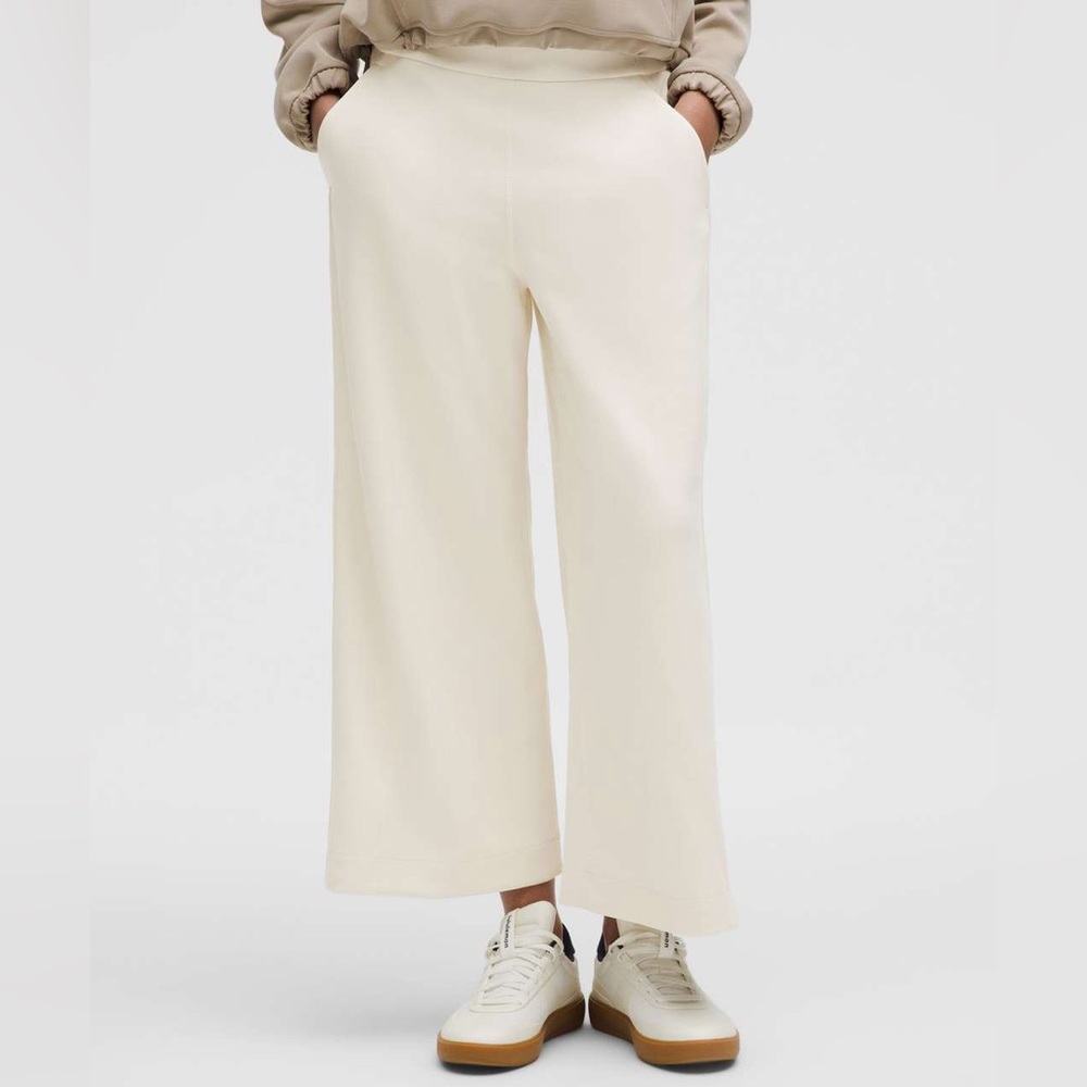lululemon athletica Cream Wide-Leg Cropped Pants